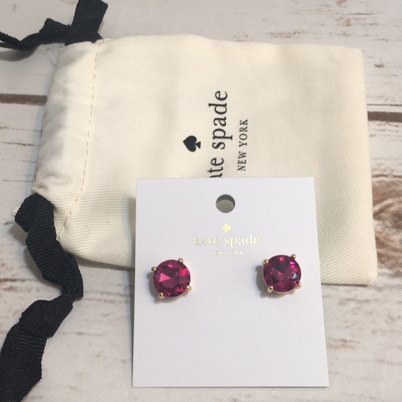 kate spade Jewelry - Kate Spade Fushia Stud Earrings NWT